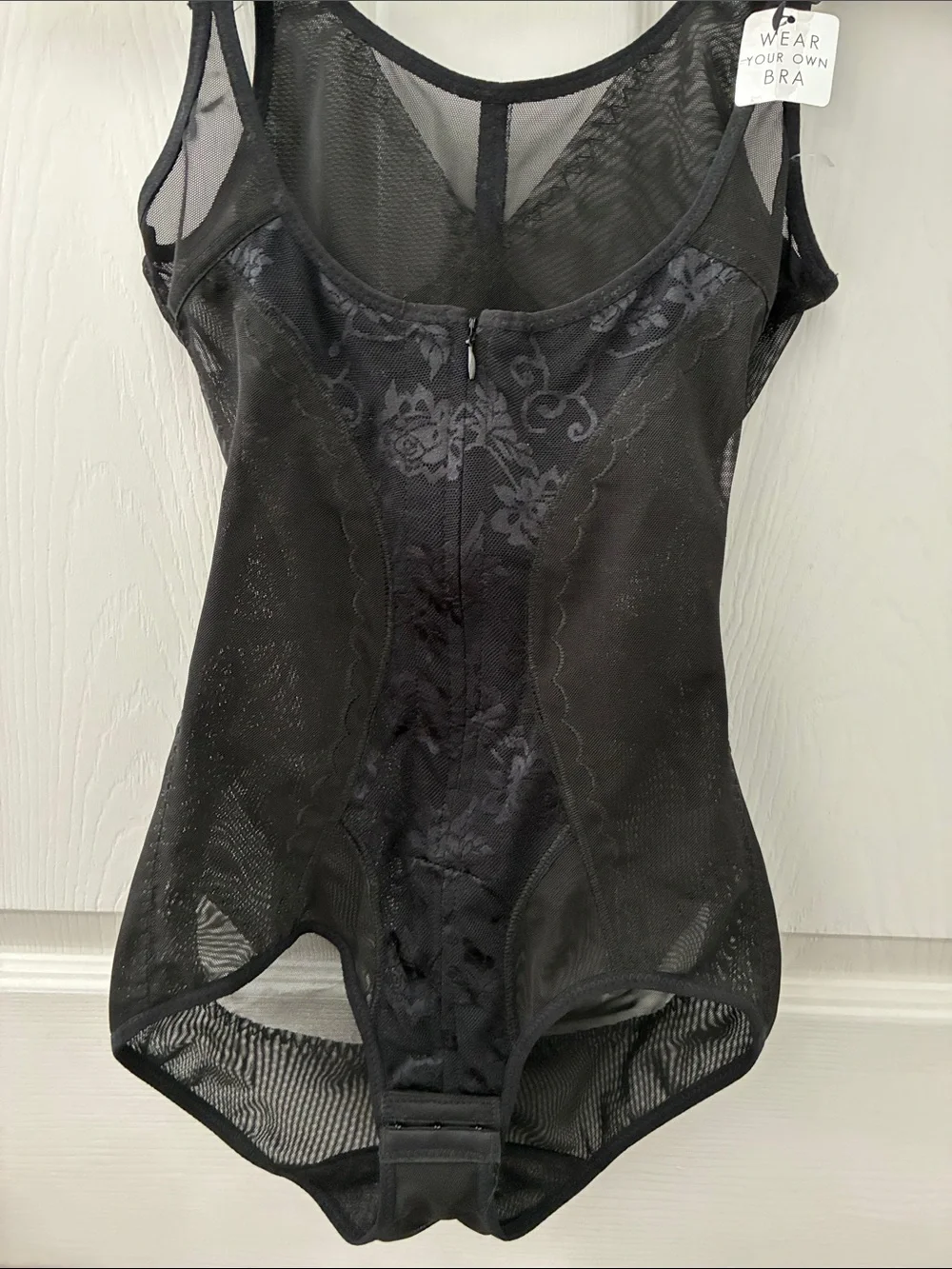 kathy ireland Black Shapewear Bodysuit with Adjustable Straps
